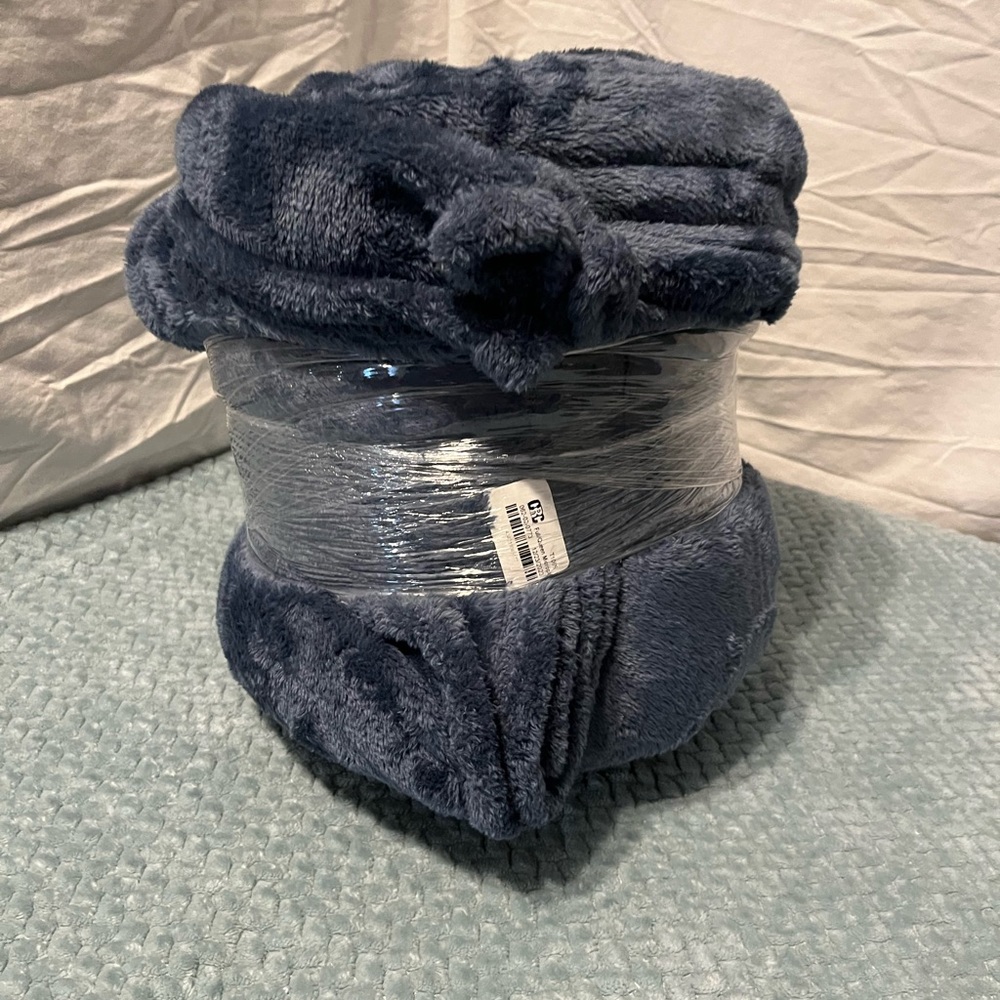 Threshold Navy Blue Plush Blanket